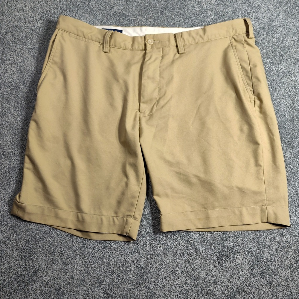 Polo Ralph Lauren Shorts Men's 36 Khaki Beige Chino‎ Polyester Casual Classic